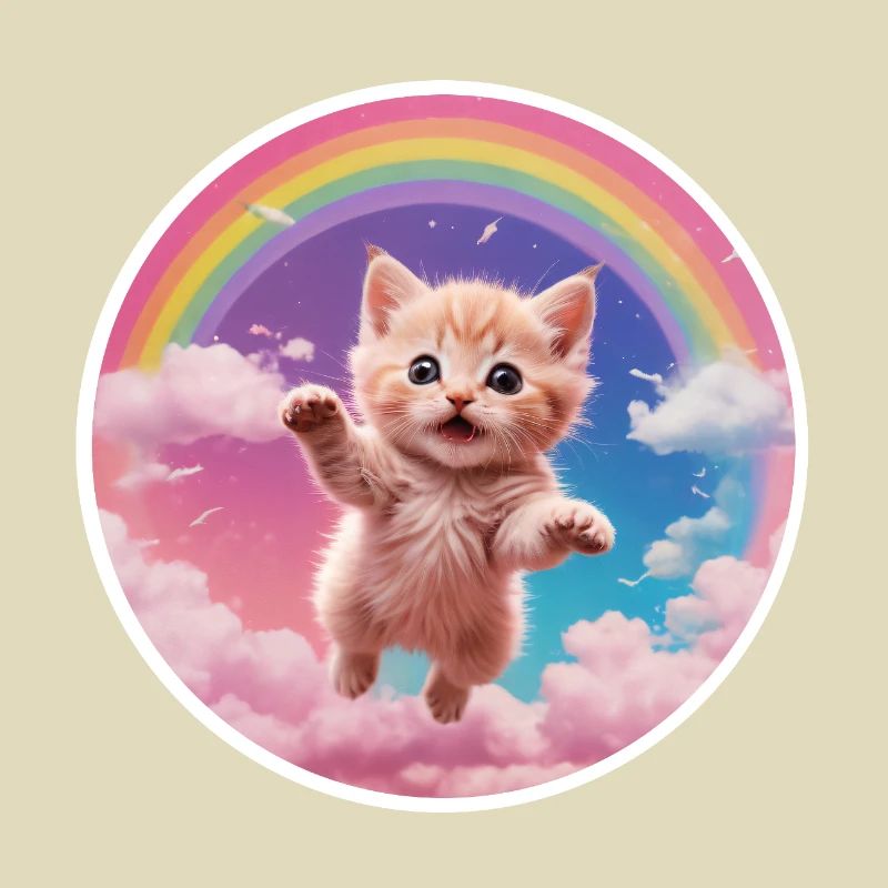 Rosa Kätzchen Regenbogen 1