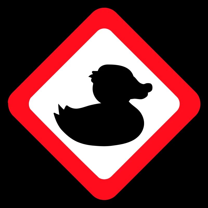 Duck Sign Warning Caution Danger Caution