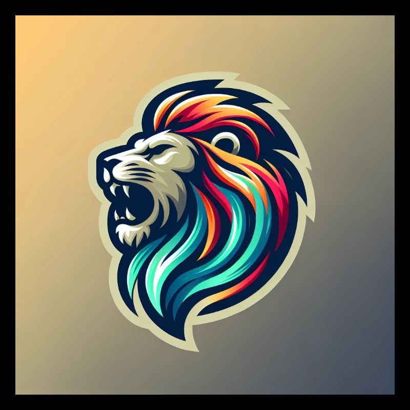 Lion coloré avec style