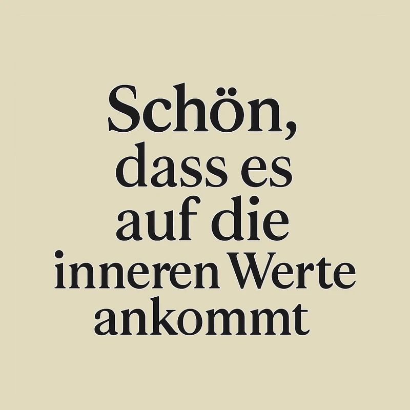 It's nice that it's the inner values that matter