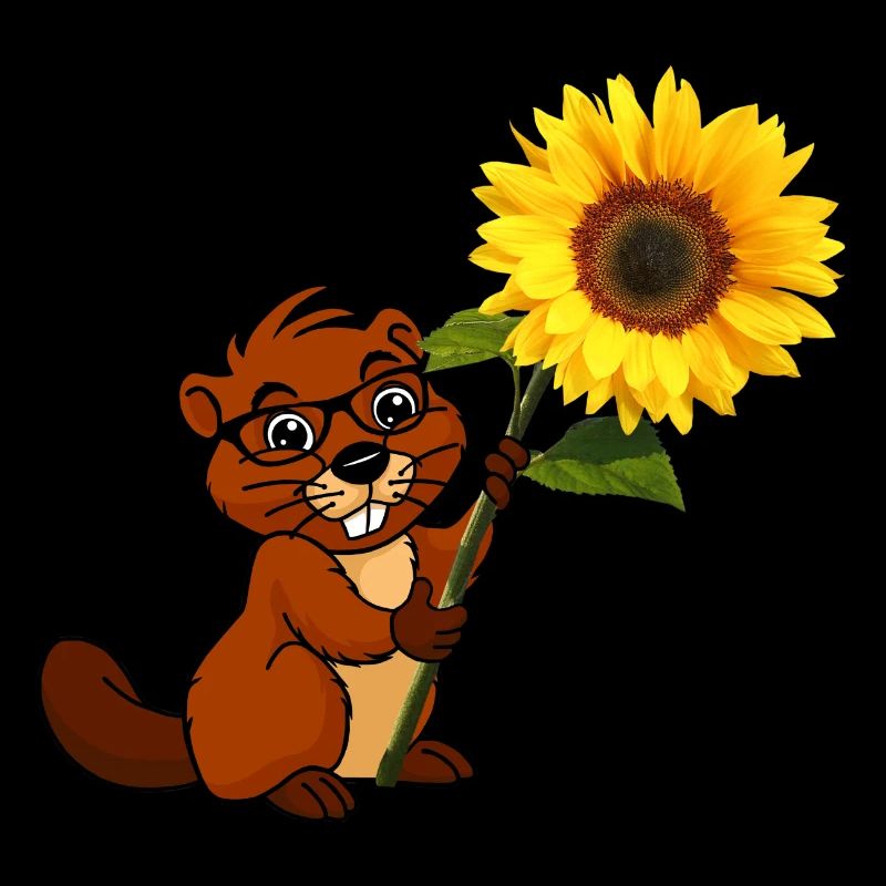 Biber mit Sonnenblume