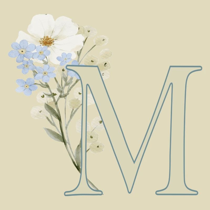 M mit Blumen