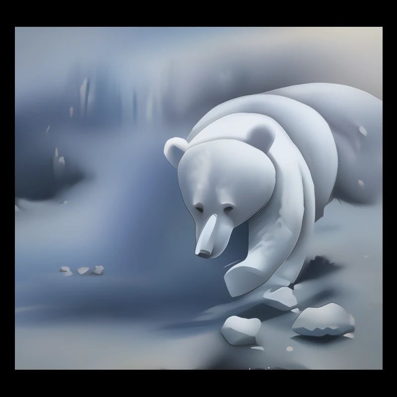 Eisbär im Schnee Malerei
