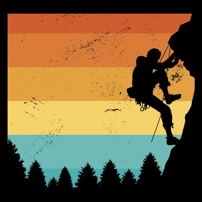 Retro Graphic Climbing Bouldering Rock Climber Mou