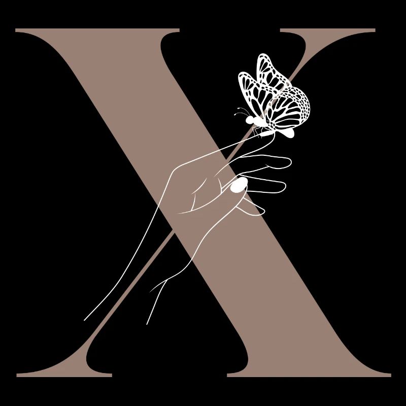 Letter x Magic butterfly