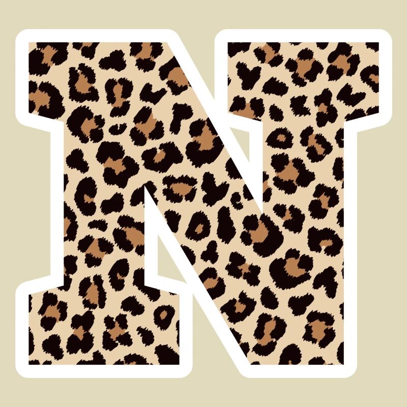 Letter N Leopard Pattern - Birthday Gift Idea