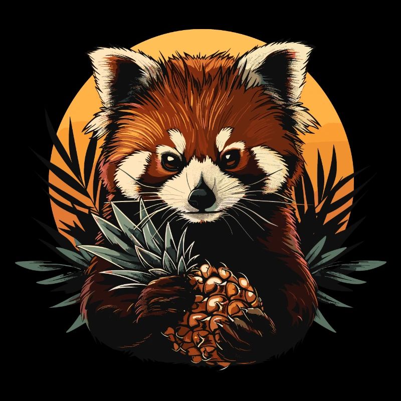 Red Panda Cat Bear Red Panda Pineapple Cool