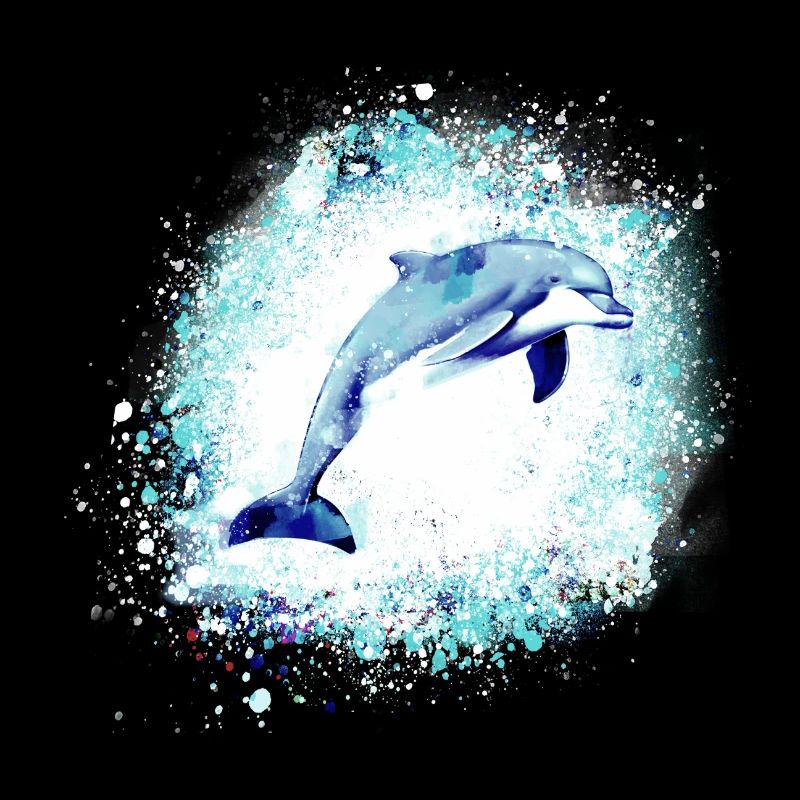 Delfin, graffiti, malerei,blau,fisch,