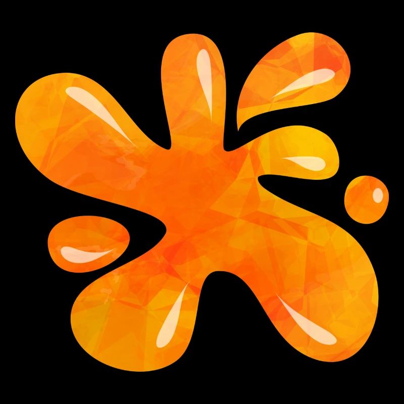 Orange Liquid Ink Splash