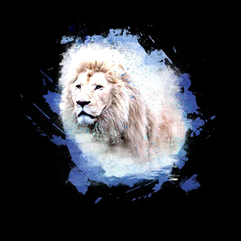 lion,lion's head,graffiti,blue,white lion,graffiti