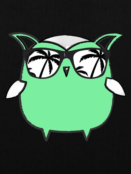 Eule, Comic, nerd, mint,urlaub,palmen,sonnenbrille