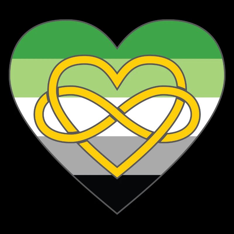 Polyamory Infinity Heart Aromantic Pride