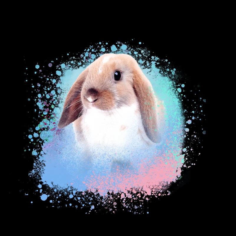 lapin, lapin, rose, graffiti, peinture,
