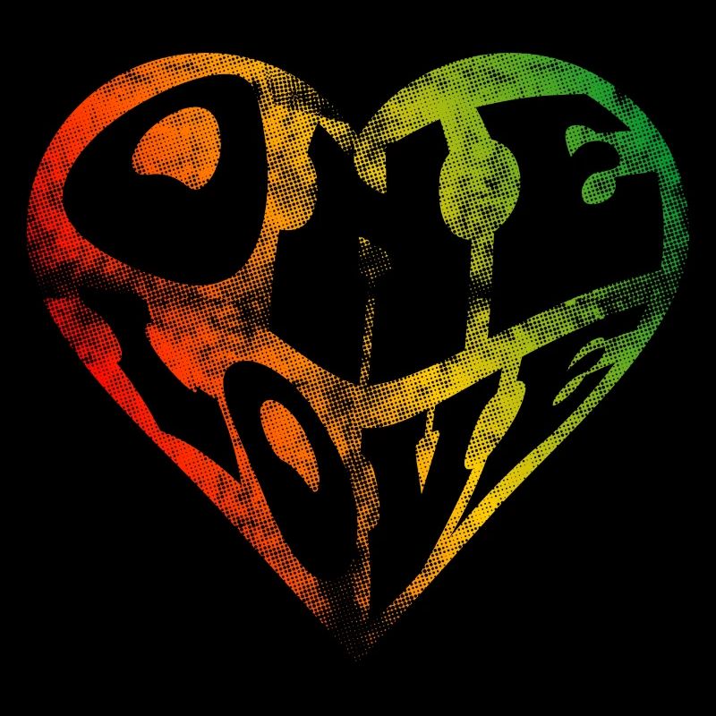 ein Liebesherzformtext-Typografie-Reggae