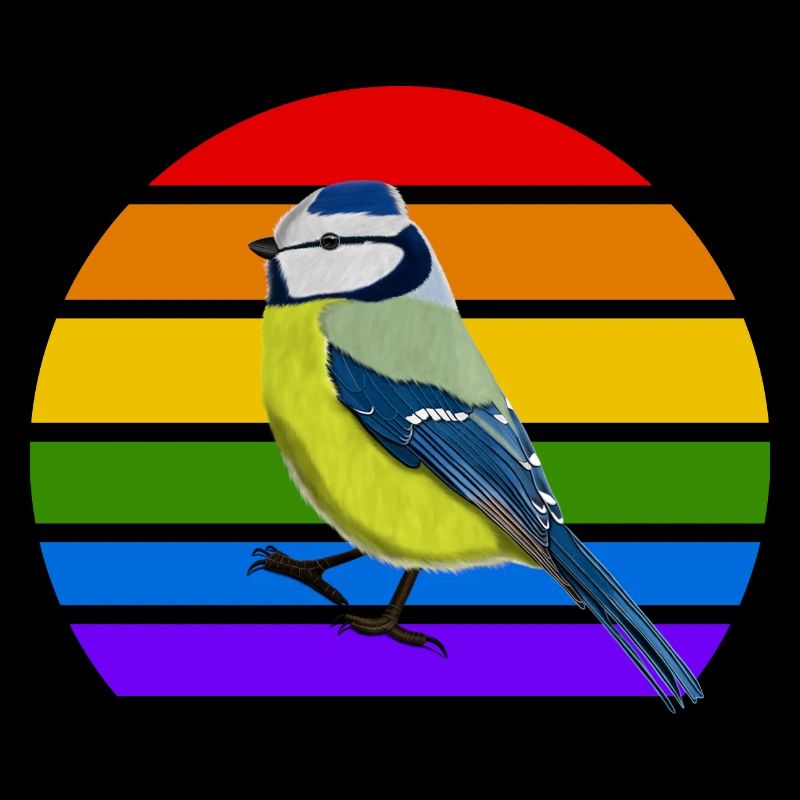 Blaumeise Vogel Regenbogen Vielfalt Singvogel