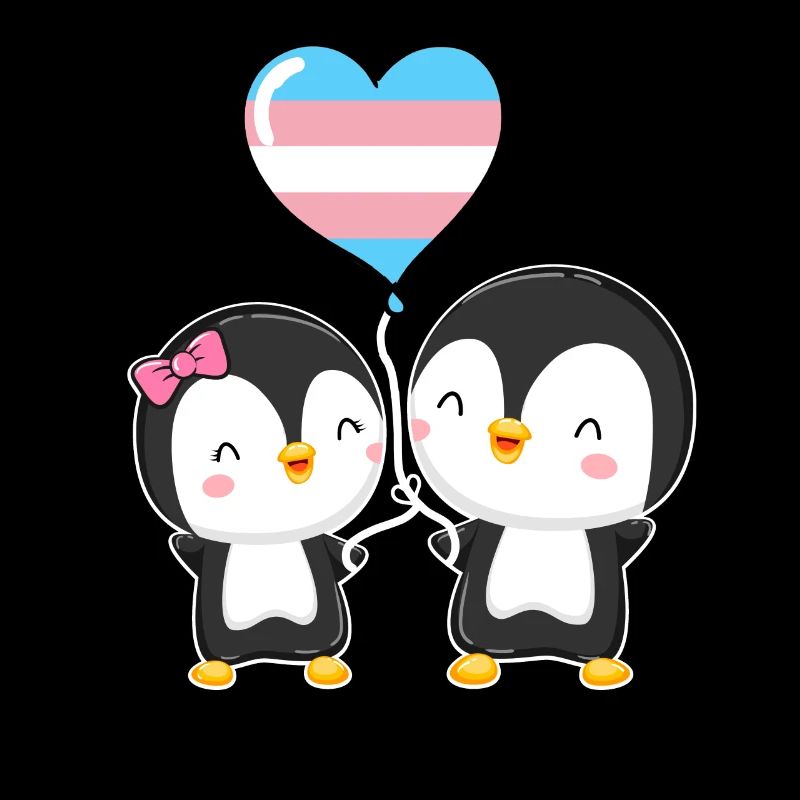 Trans Pride Pinguin-Paar