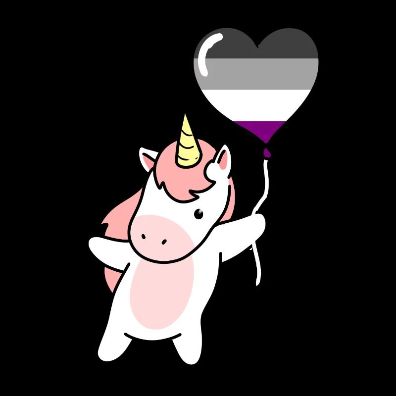 Einhorn Herzballon Asexual Pride