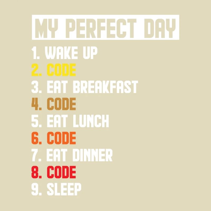 My Perfect Day Wake Up Code Software Developer Pro