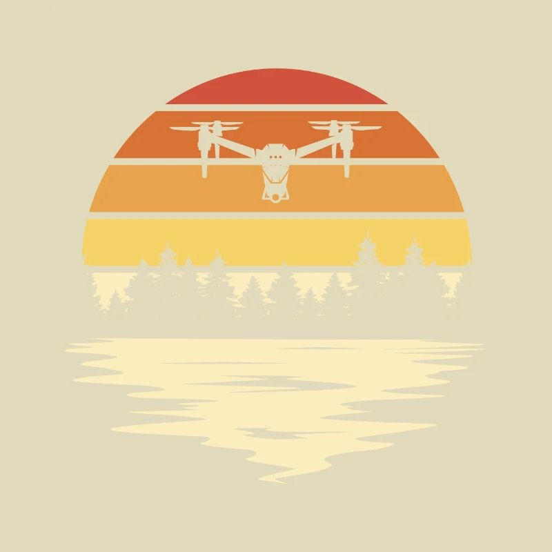Retro Graphic Drone Flying Quadcopter Pilot RC Dro