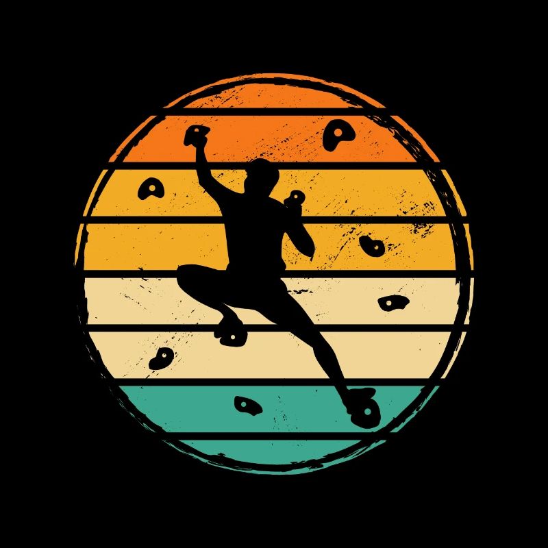 Retro Graphic Climbing Bouldering Rock Climber Mou