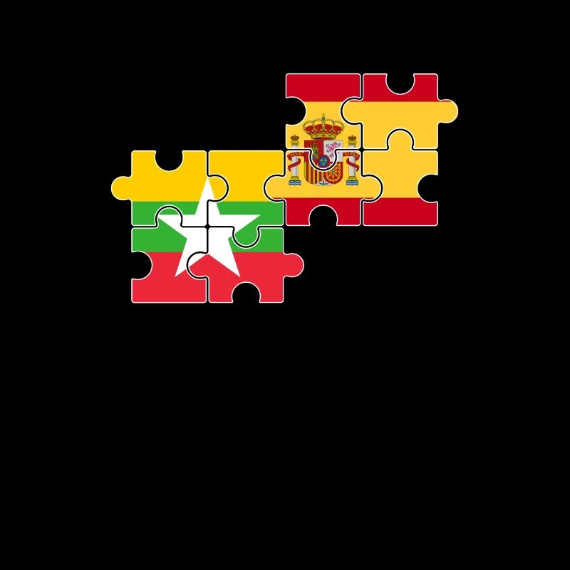 Myanmar Espagne Drapeau Espagnol Myanmare