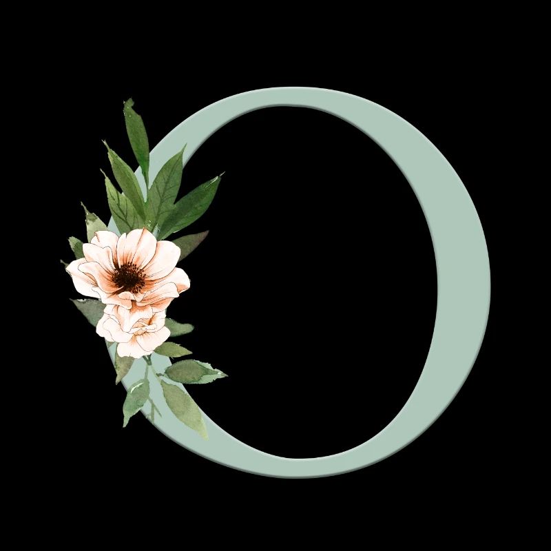 Customizable Monogram Pastel Floral O