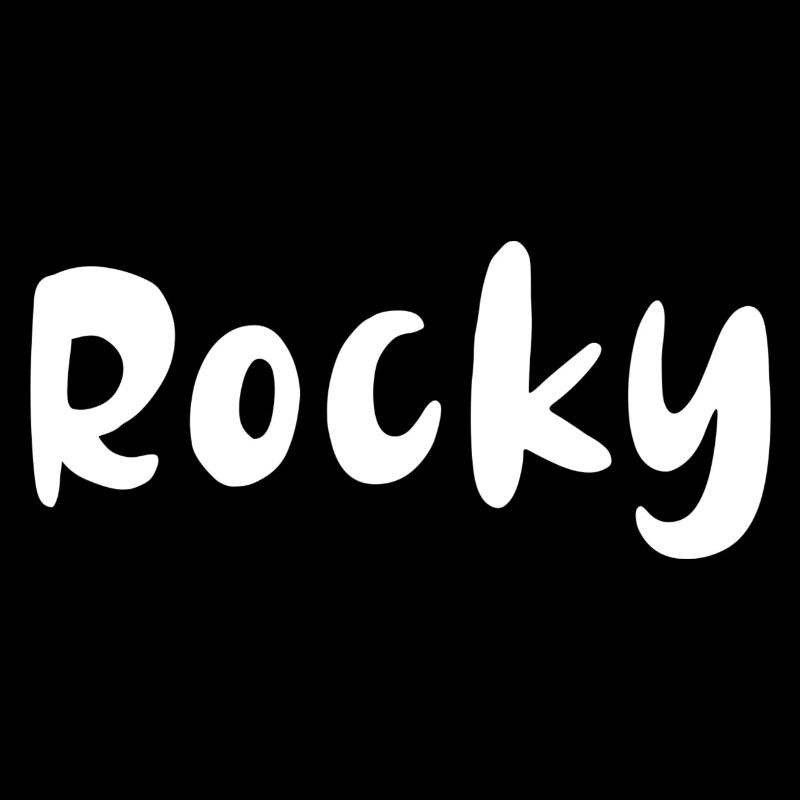 Nom, police,blanc,rocky
