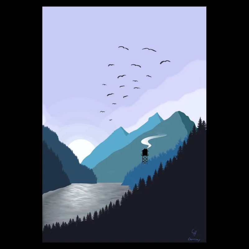 Lac au coucher du soleil