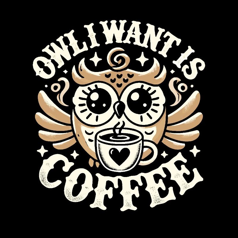 Eule Ich will Kaffee