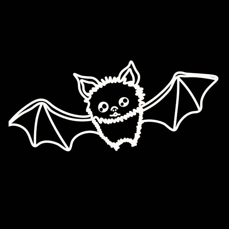young bat over white