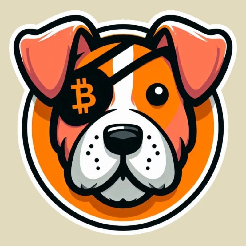 Chien avec cache-œil Bitcoin