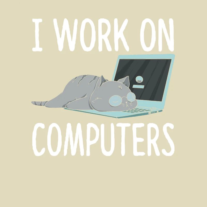I Work On Computers Katze Informatik Kätzchen