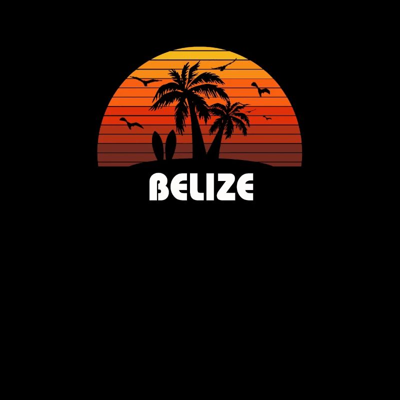 Retro Belize Sunset Cool Vintage Souvenir de vacances