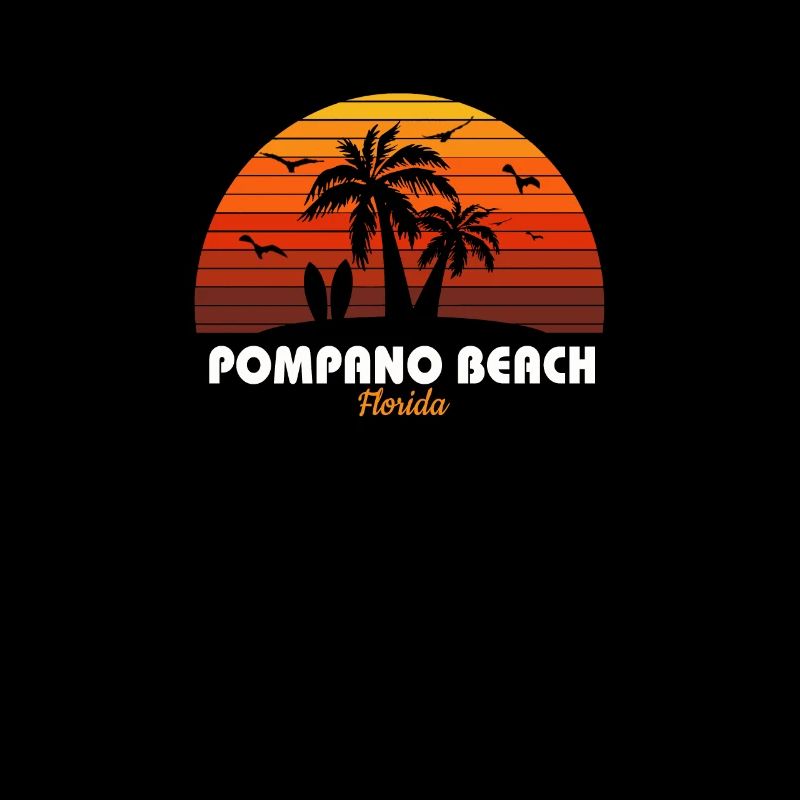 Rétro Pompano Beach Floride Coucher de soleil Cool Vintage