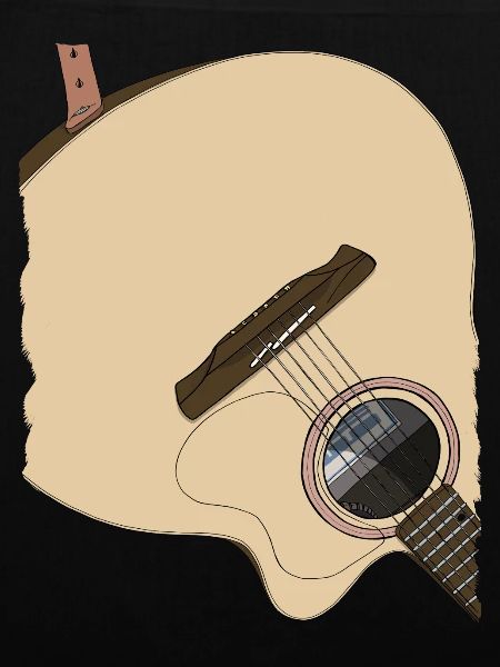 Guitar on his back