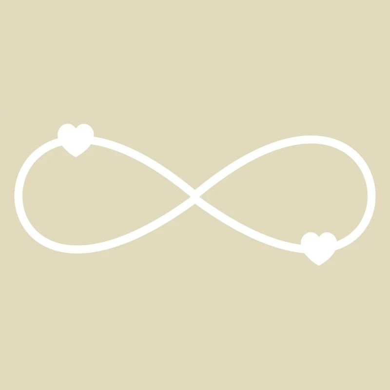 Unendlich Symbol Infinity mit 2 Herzen