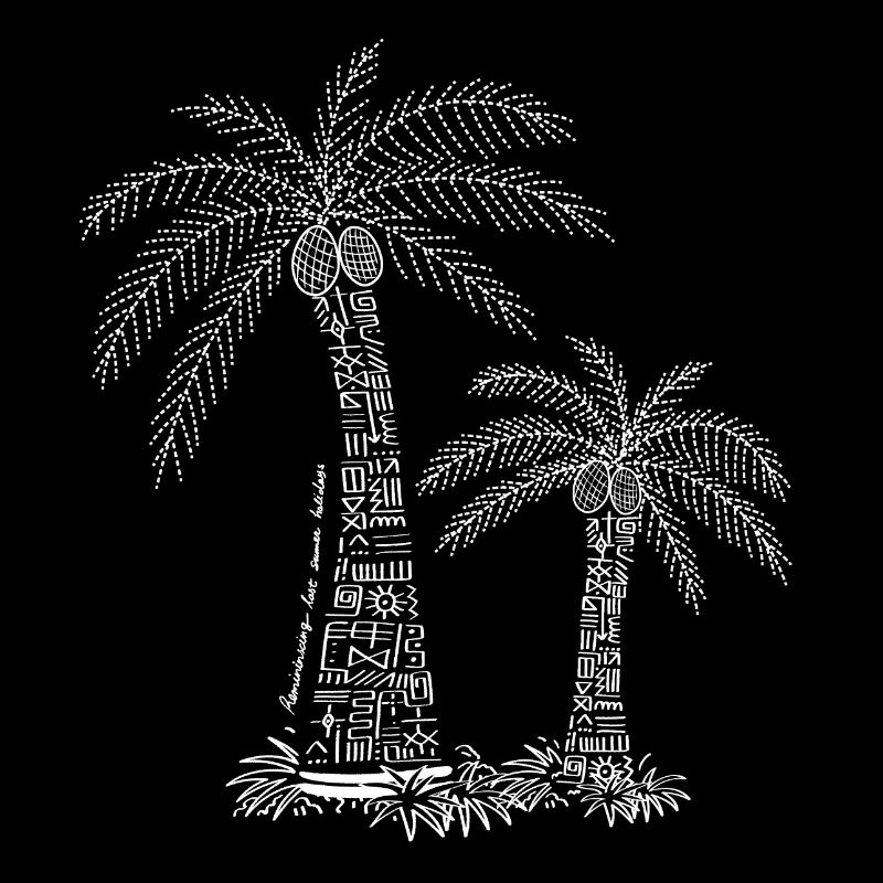 Palmiers exotiques - blanc