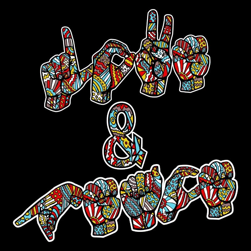 Love and Peace - Design mit Gebärdensprache