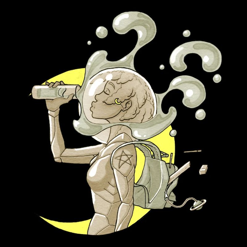 Mond Space Drink Kosmonaut Mädchen