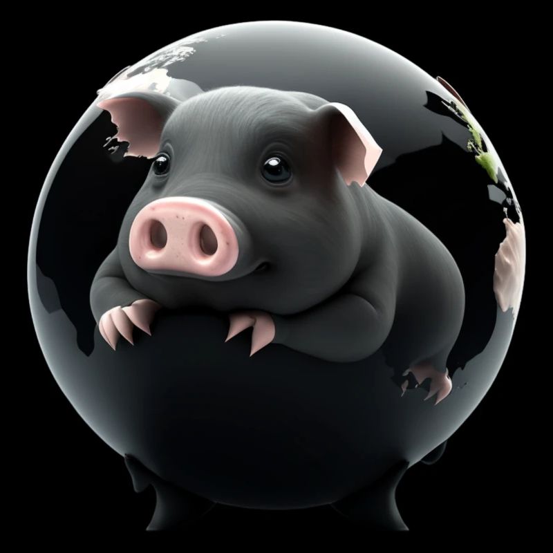 Schwein in den Globus