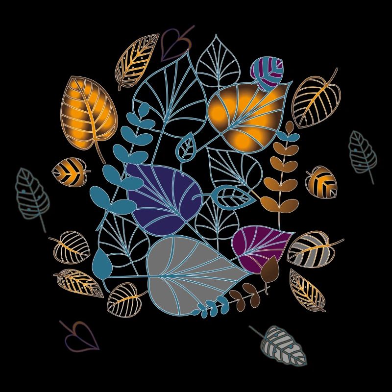 Leaves in blue