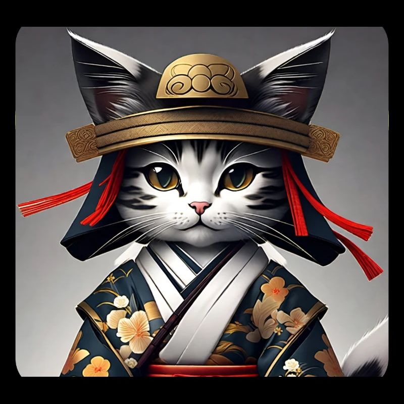Chat samouraï mignon