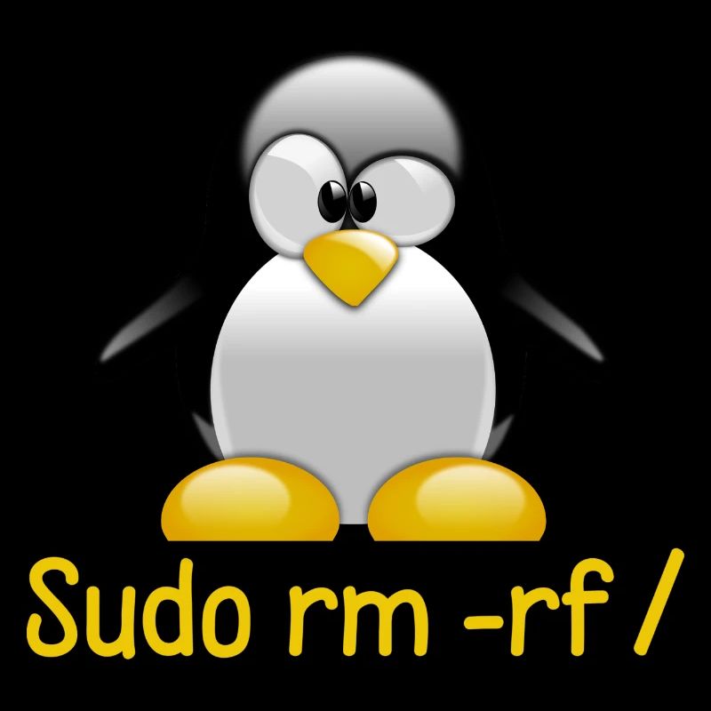 Sudo rm -rf / Programmer Tux Penguin Coding