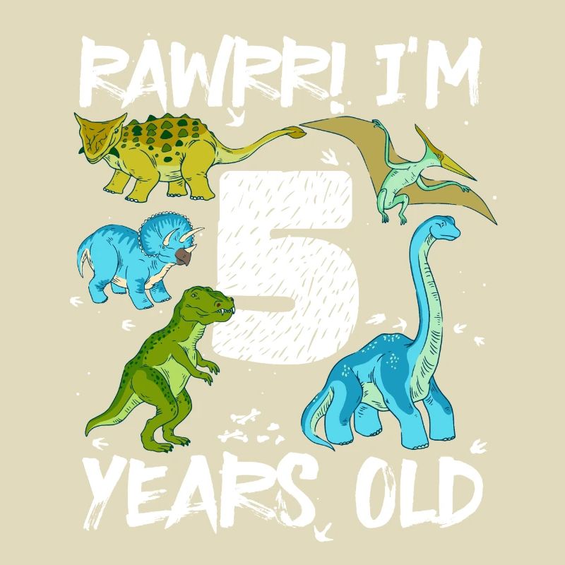 Five years 5th birthday 5 years, dinosaurs
