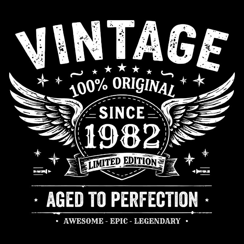 1982 Vintage 1982 43e Anniversaire 1982 Rétro 1982