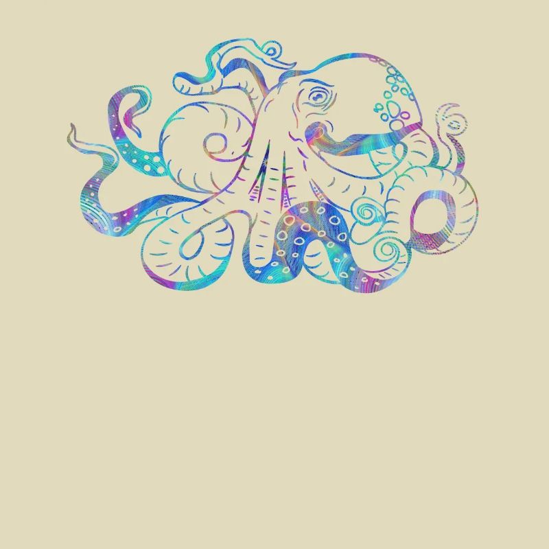 Octopus psychédélique Trippy Géant Kraken Mer