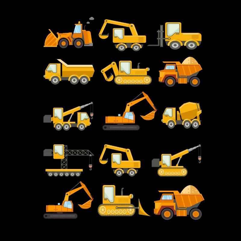 Construction Diggers Trucks Vehicles Design