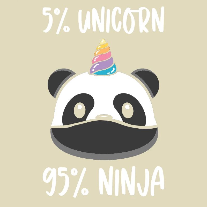 Einhorn Ninja Krieger Einhörner Panda Pandabär