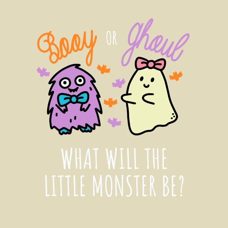 Junge oder Mädchen Monster Halloween Gender Reveal