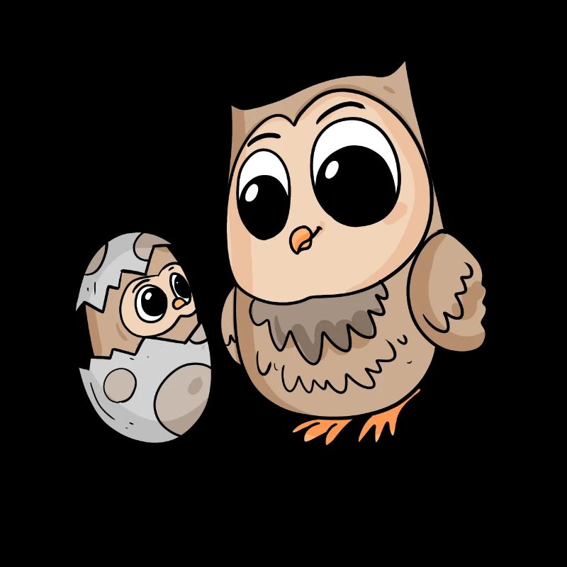 Eule mit Baby Eule